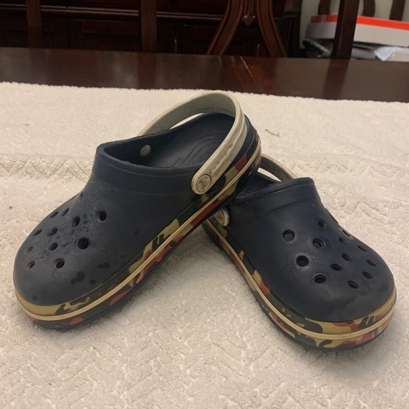 COPY - Blue and Camo Crocs ( Kids size 3) - Picture 1 of 3